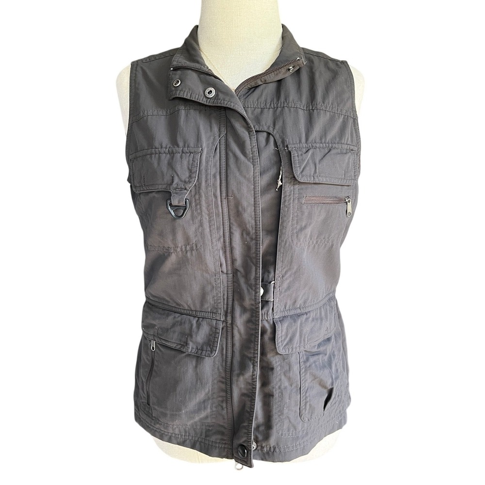 Columbia‎ Utility Vest Womens Small Gray Cargo Gorpcore Hiking Safari Camping